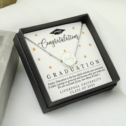 Personalised Graduation Sentiment Silver Tone Necklace and Box - image 2