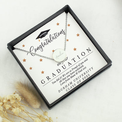 Personalised Graduation Sentiment Silver Tone Necklace and Box - image 3
