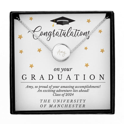 Personalised Graduation Sentiment Silver Tone Necklace and Box - image 5