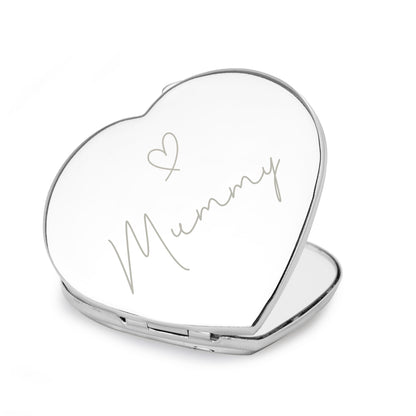Personalised Name Diamante Heart Compact Mirror - image 5