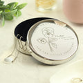 Personalised February Birth Flower Round Trinket Box from Heartfelt Gifts