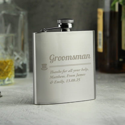 Personalised Groomsman Hip flask from Heartfelt Gifts