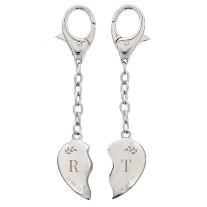 Personalised Foliage Two Hearts Keyring - image 4