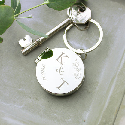 Personalised Foliage Couples Photo Keyring - image 2