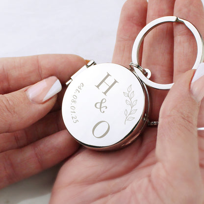 Personalised Foliage Couples Photo Keyring - image 4