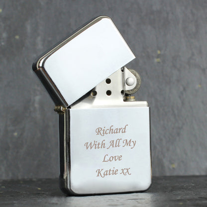Personalised Engraved Silver Lighter from Heartfelt Gifts