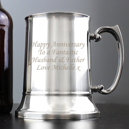 Personalised Stainless Steel Tankard from Heartfelt Gifts