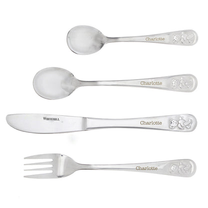 Personalised Teddy 4 Piece Embossed Cutlery Set - image 6