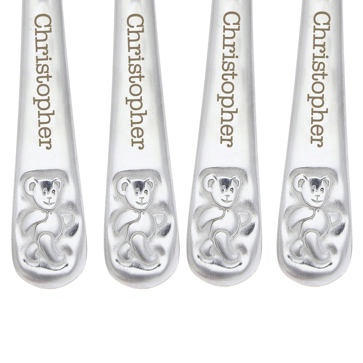 Personalised Teddy 4 Piece Embossed Cutlery Set - image 7