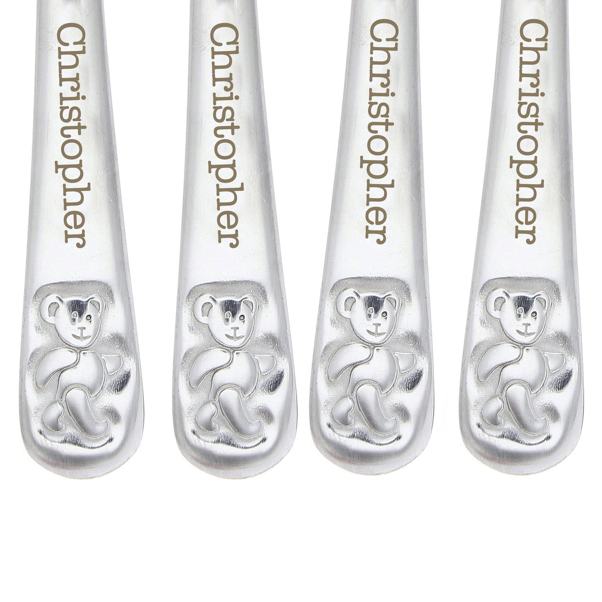 Personalised Teddy 4 Piece Embossed Cutlery Set - image 7