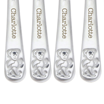 Personalised Teddy 4 Piece Embossed Cutlery Set - image 8