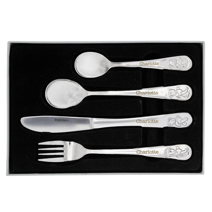 Personalised Teddy 4 Piece Embossed Cutlery Set - image 9