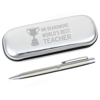 Personalised Teacher Trophy Pen and Box Set - image 2