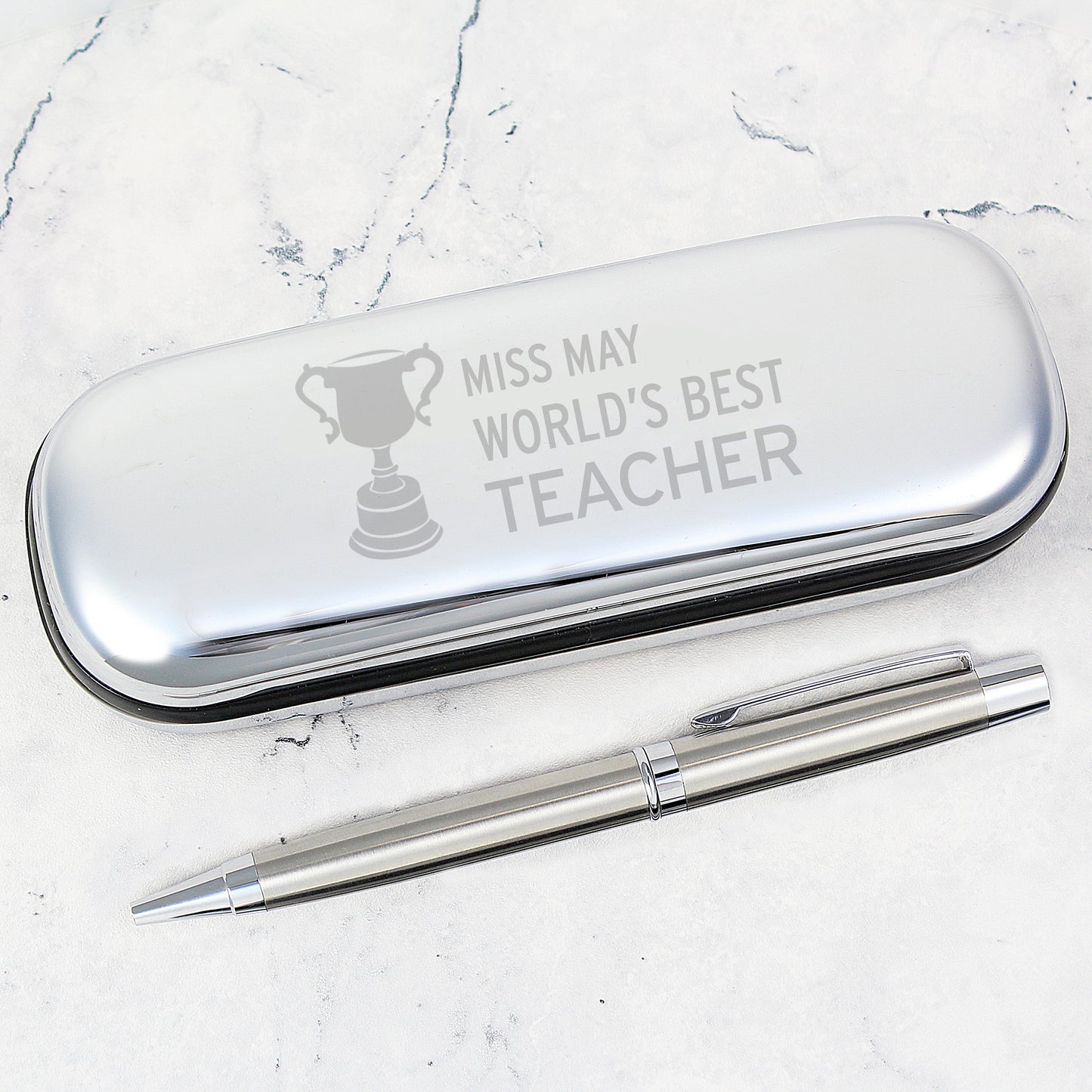 Personalised Teacher Trophy Pen and Box Set - image 3