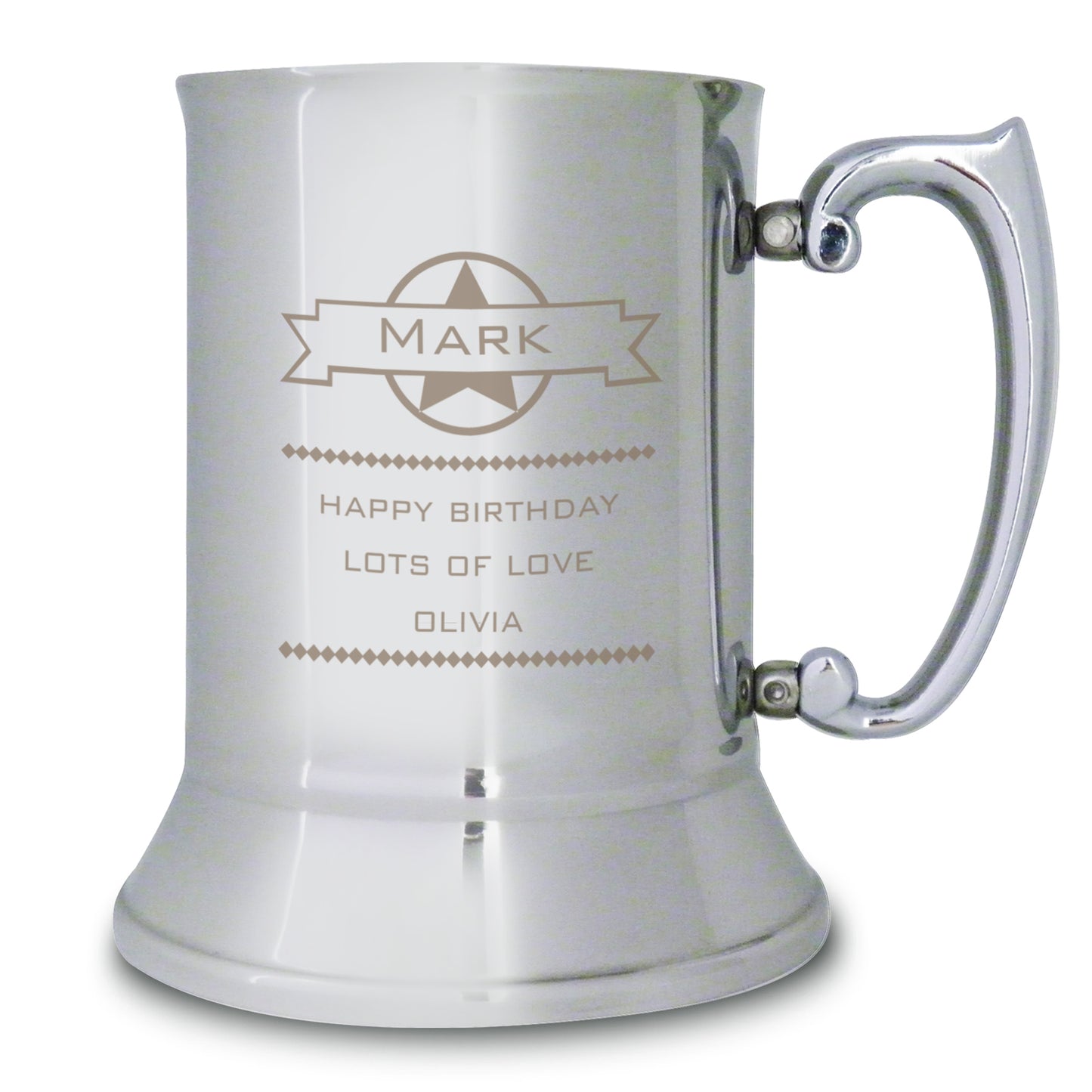 Personalised Diamond Stainless Steel Tankard - image 2