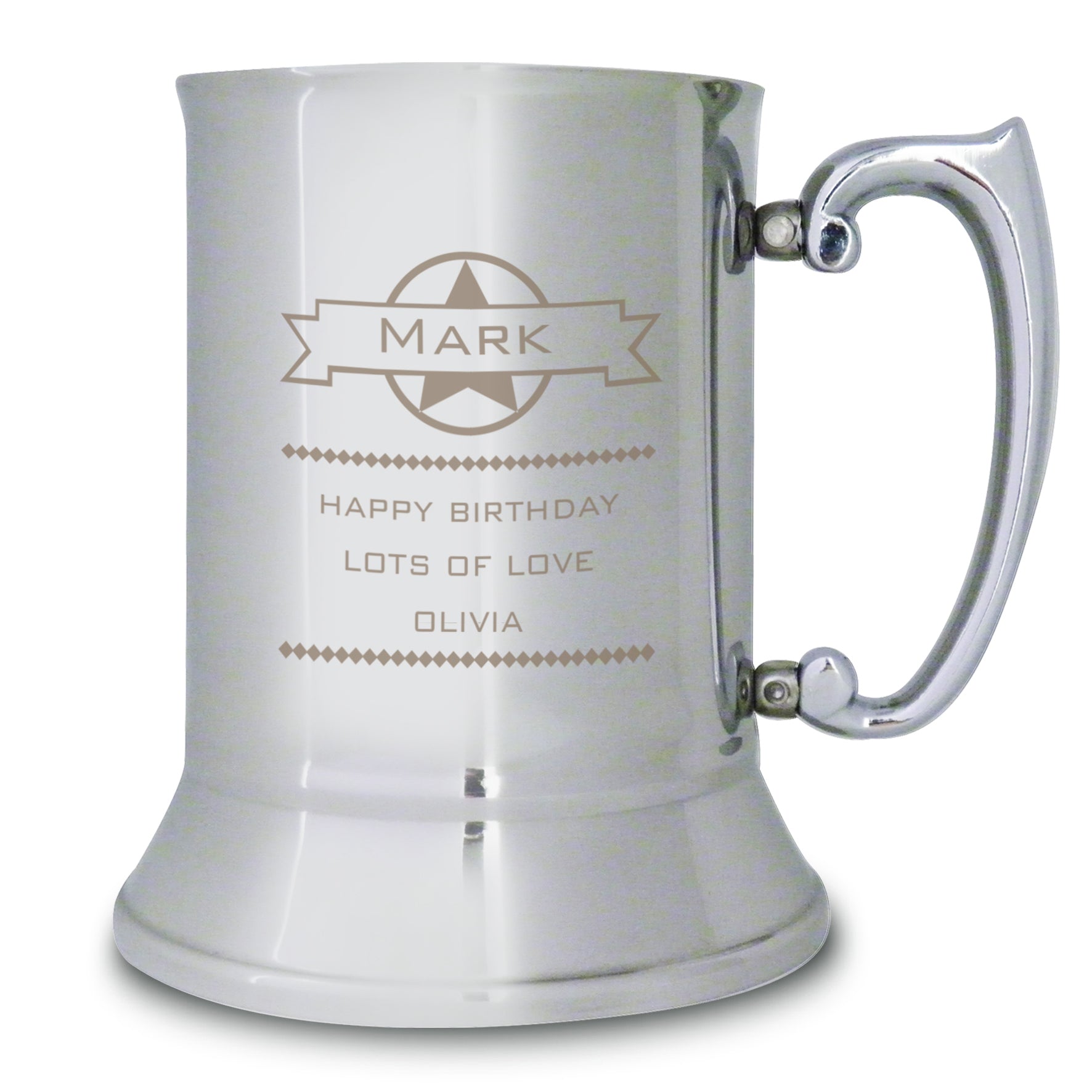 Personalised Diamond Stainless Steel Tankard - image 2