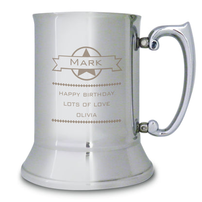 Personalised Diamond Stainless Steel Tankard - image 2
