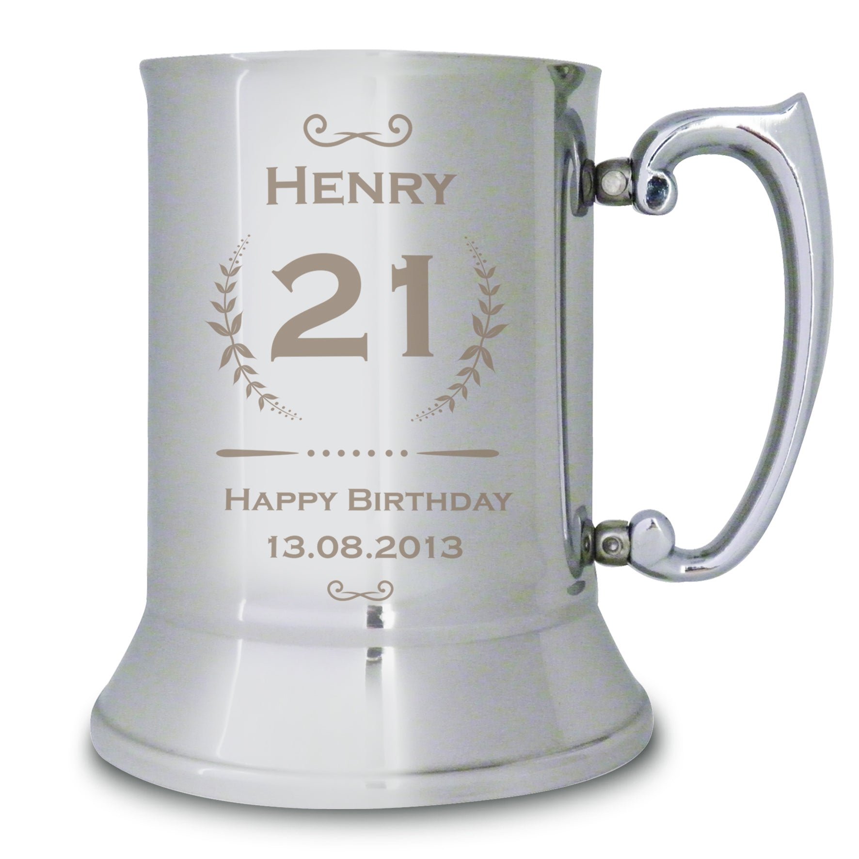 Personalised Age Crest Stainless Steel Tankard - image 2