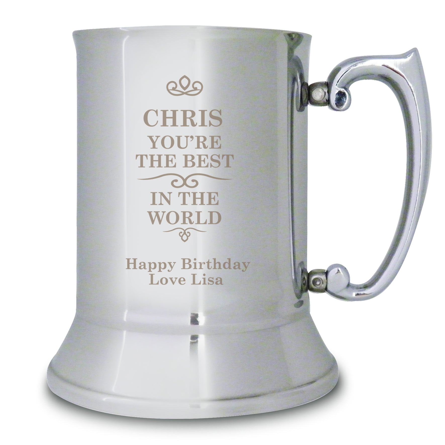 Personalised Best in the World Stainless Steel Tankard - image 2