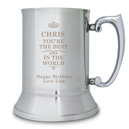 Personalised Best in the World Stainless Steel Tankard - image 2