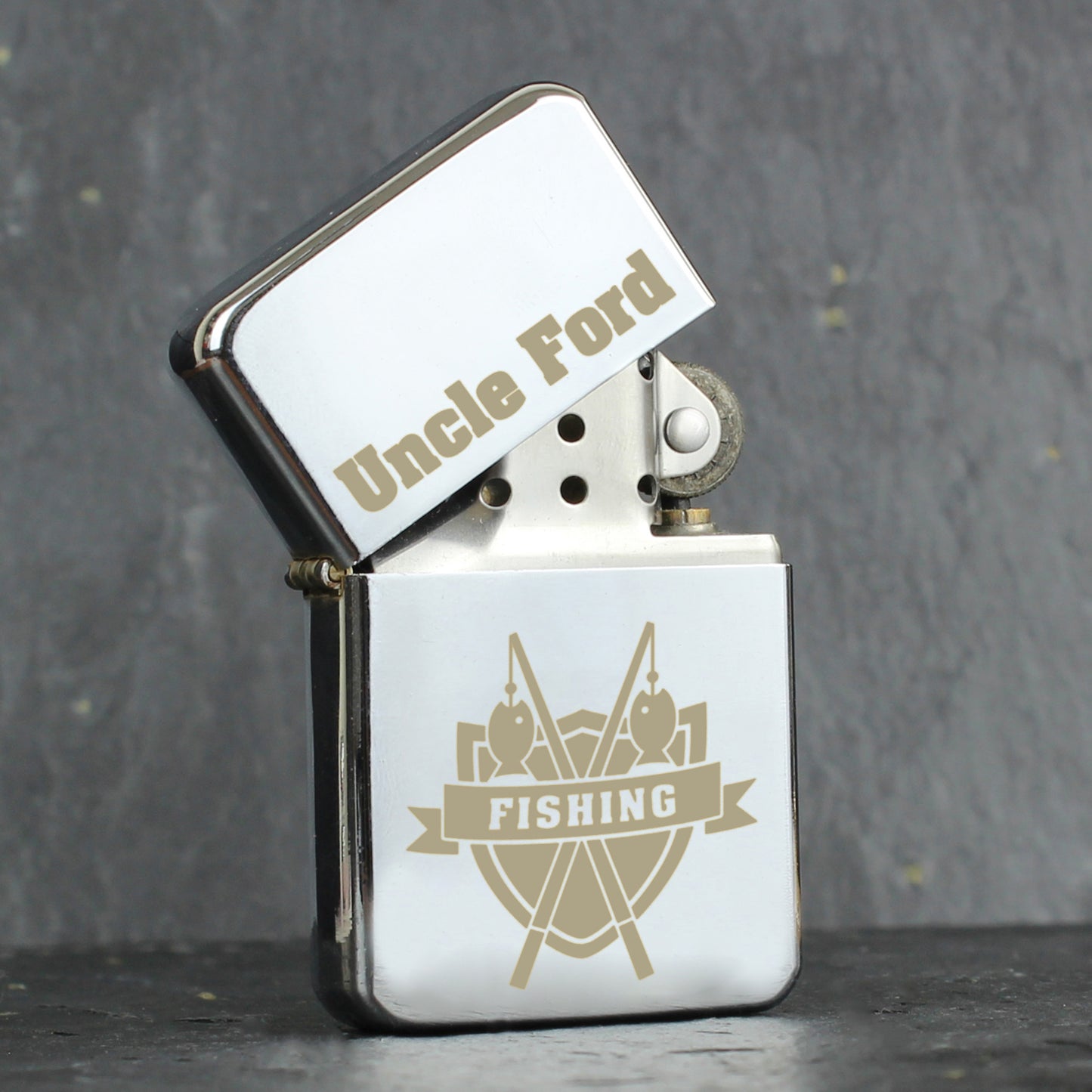 Personalised Fishing Crest Lighter from Heartfelt Gifts