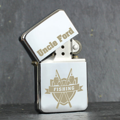 Personalised Fishing Crest Lighter from Heartfelt Gifts