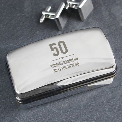 Personalised Birthday Big Age Cufflink Box - image 4