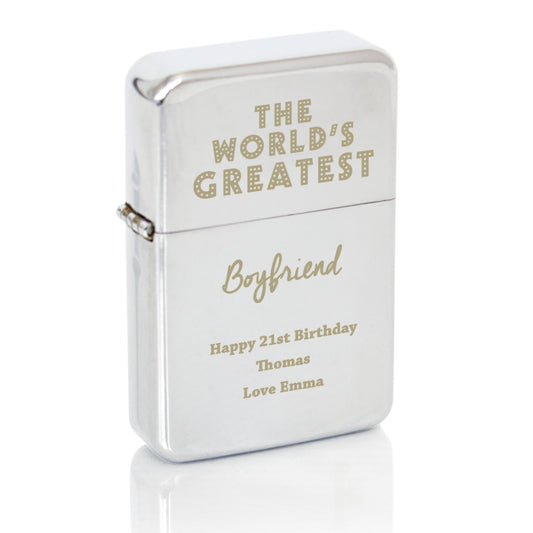Personalised 'The World's Greatest' Silver Lighter - image 2