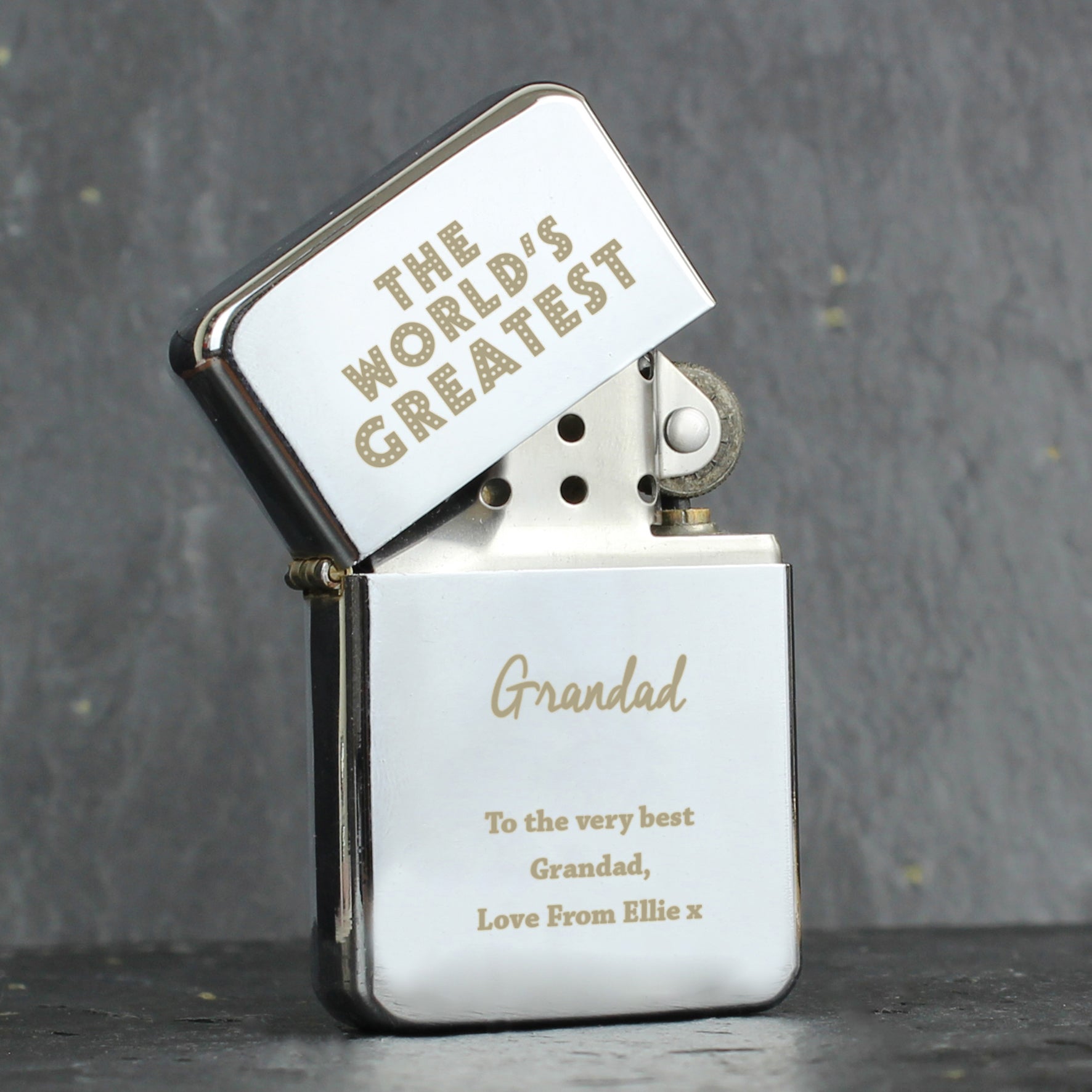 Personalised 'The World's Greatest' Silver Lighter - image 3