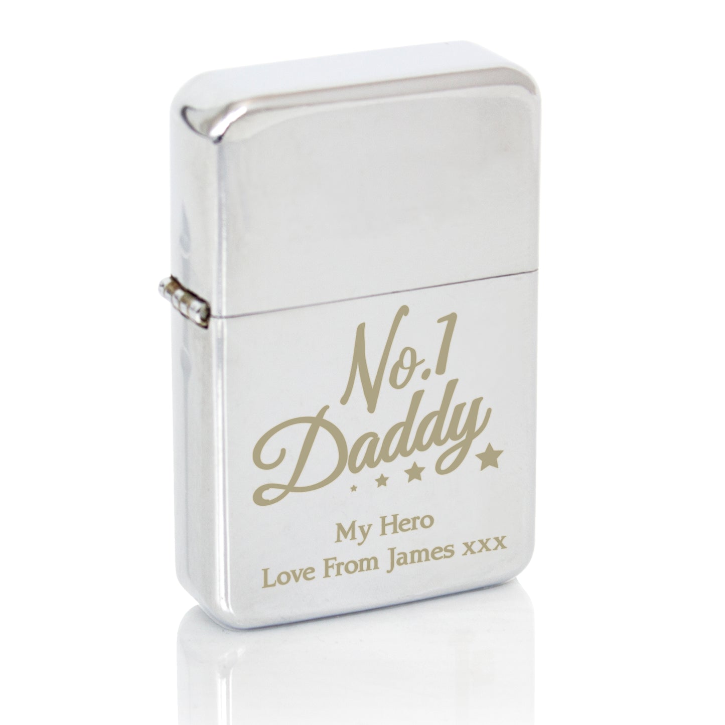 Personalised No.1 Daddy Silver Lighter - image 2