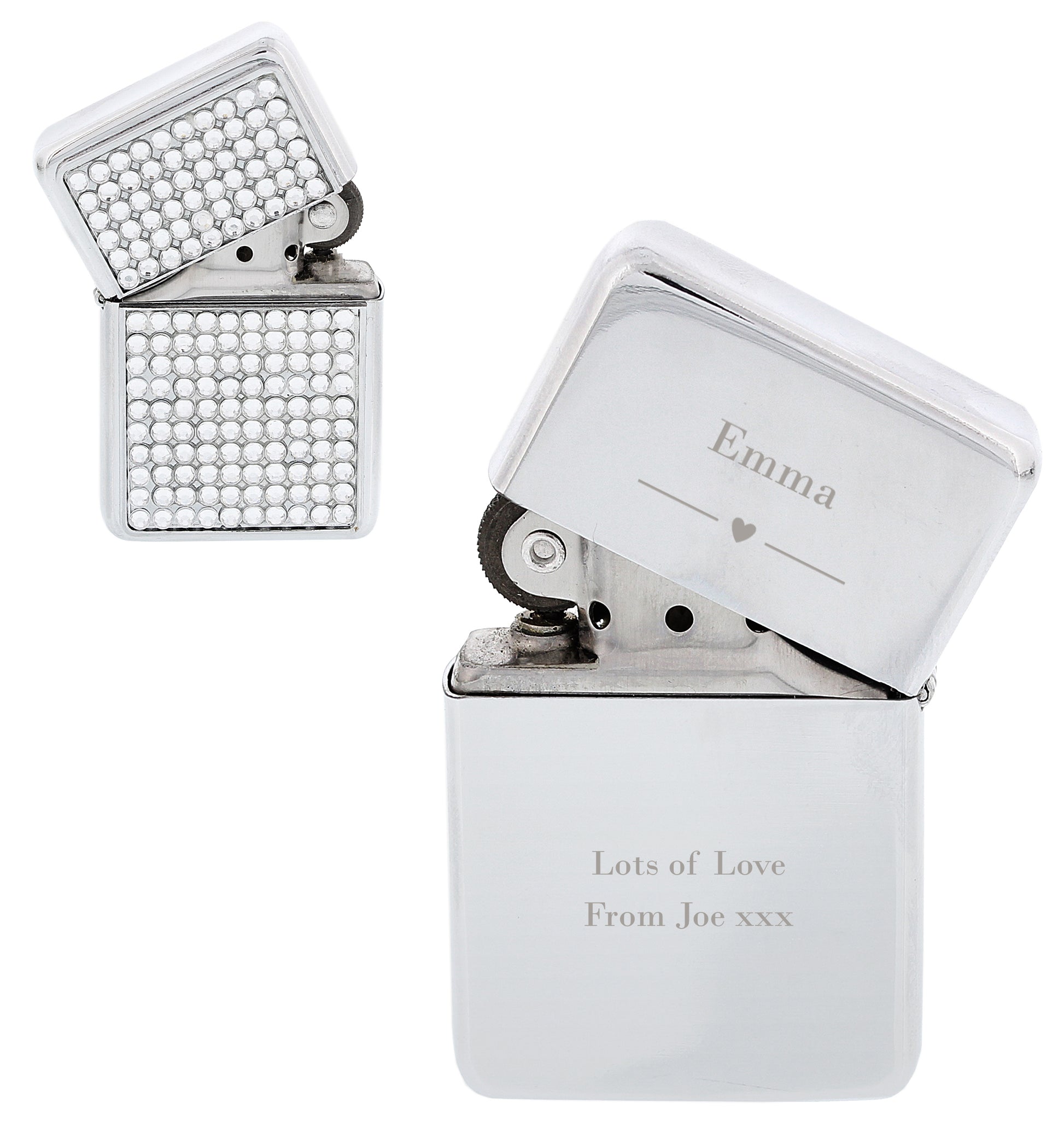 Personalised Decorative Heart Diamante Lighter - image 2