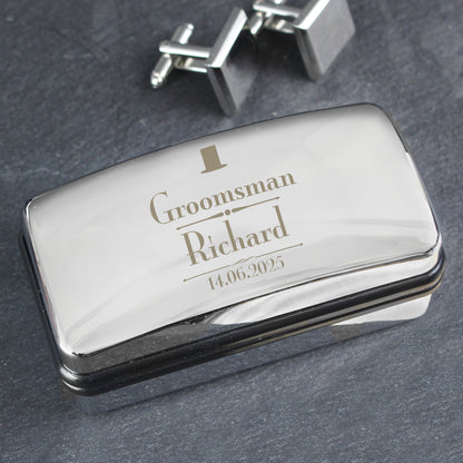 Personalised Groomsman Cufflink Box from Heartfelt Gifts