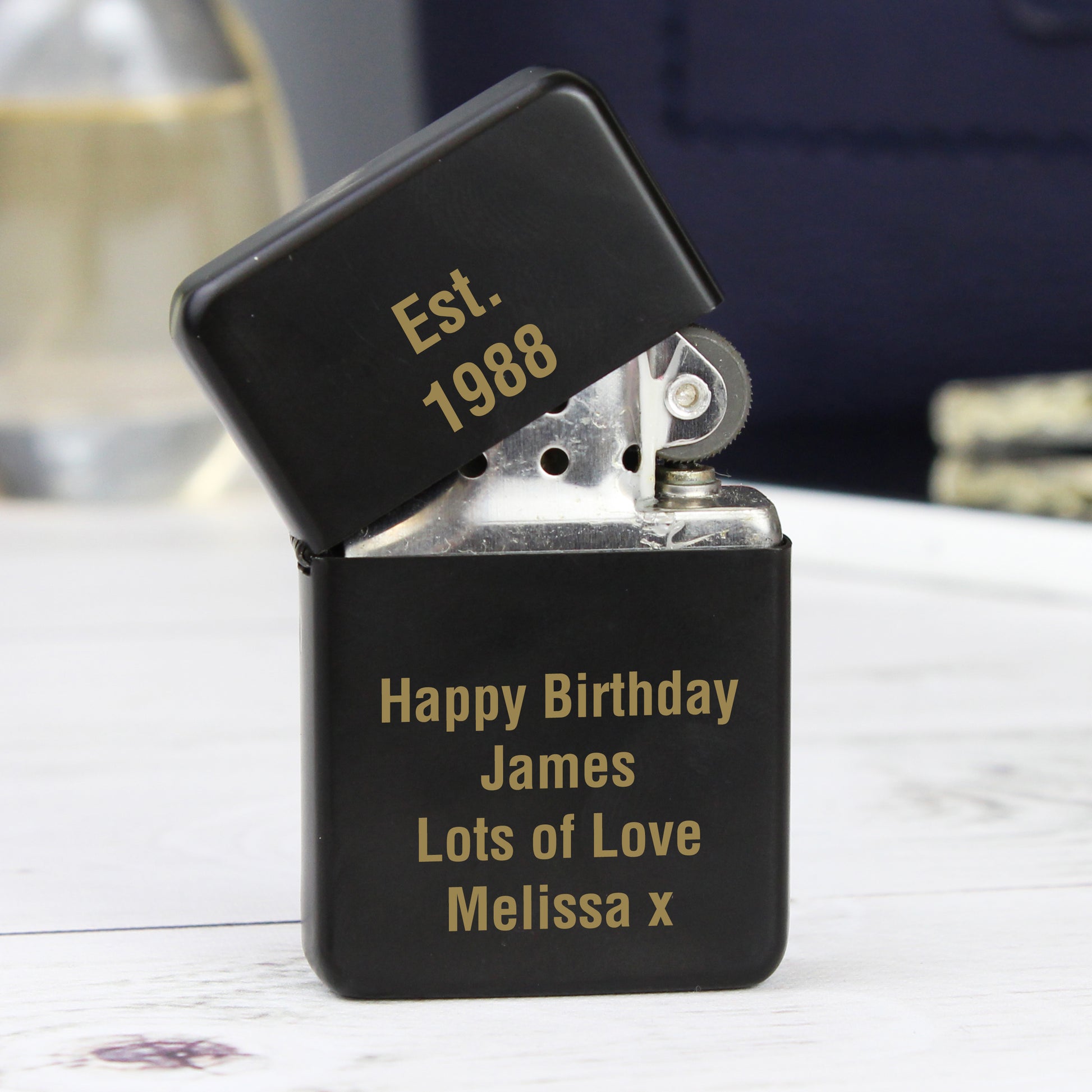 Personalised Black Lighter from Heartfelt Gifts