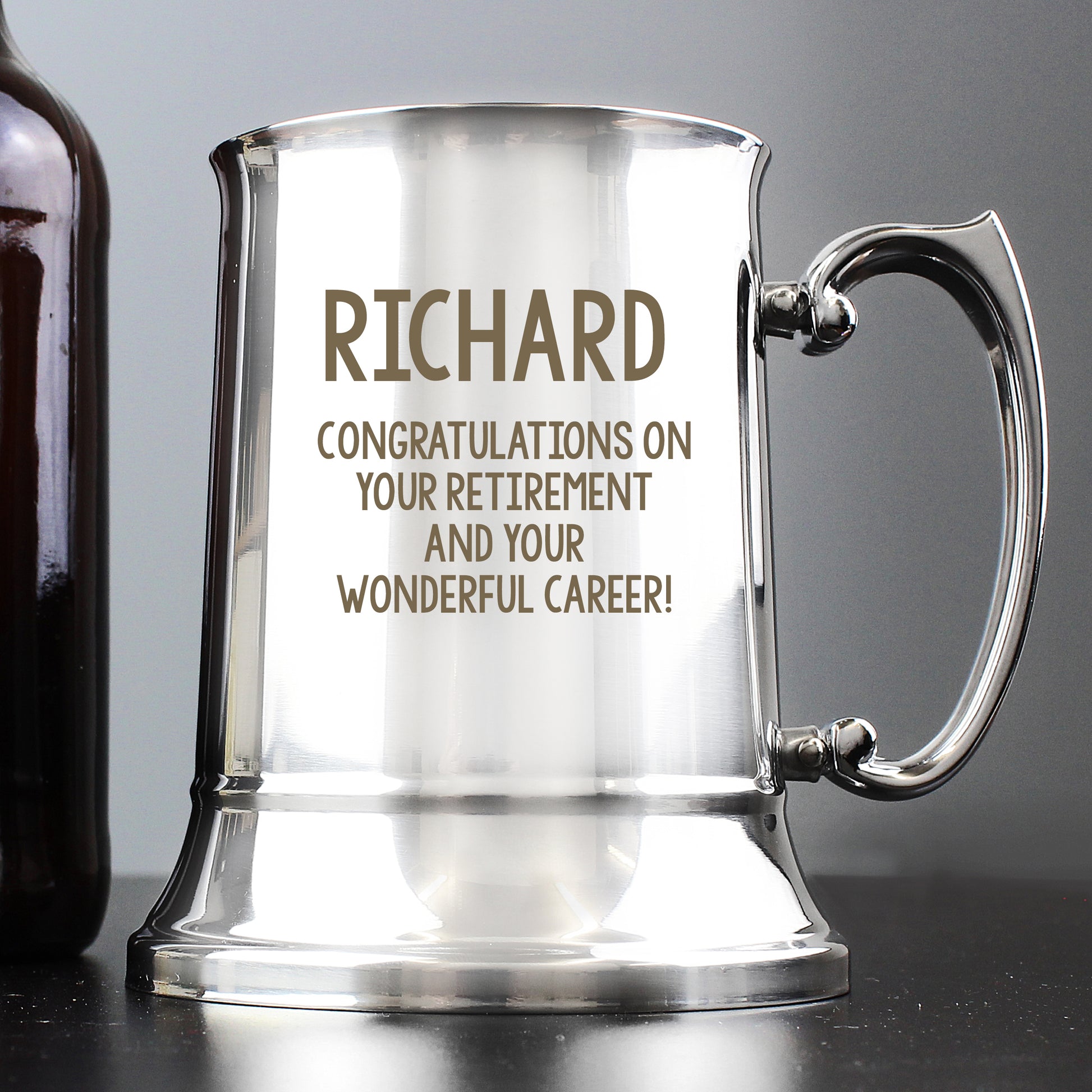 Personalised Free Text Stainless Steel Tankard from Heartfelt Gifts