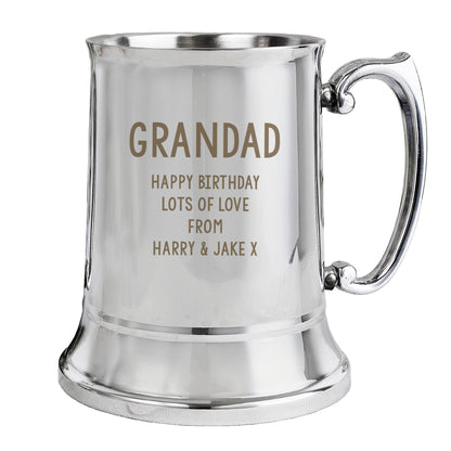 Personalised Free Text Stainless Steel Tankard - image 2