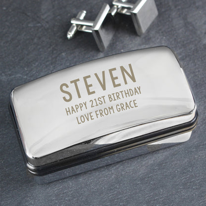 Personalised Free Text Cufflink Box from Heartfelt Gifts
