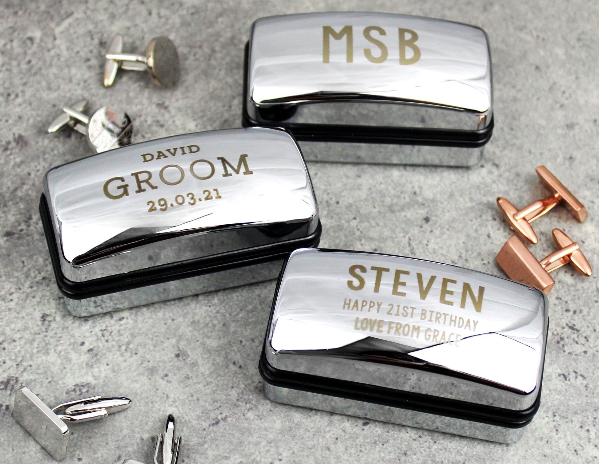 Personalised Free Text Cufflink Box - image 7