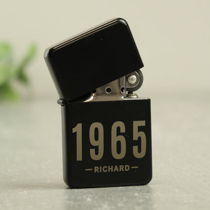 Personalised Date & Name Black Lighter from Heartfelt Gifts