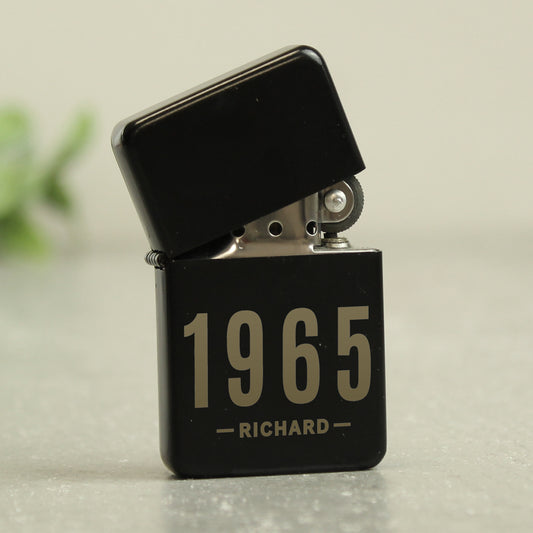 Personalised Date & Name Black Lighter from Heartfelt Gifts