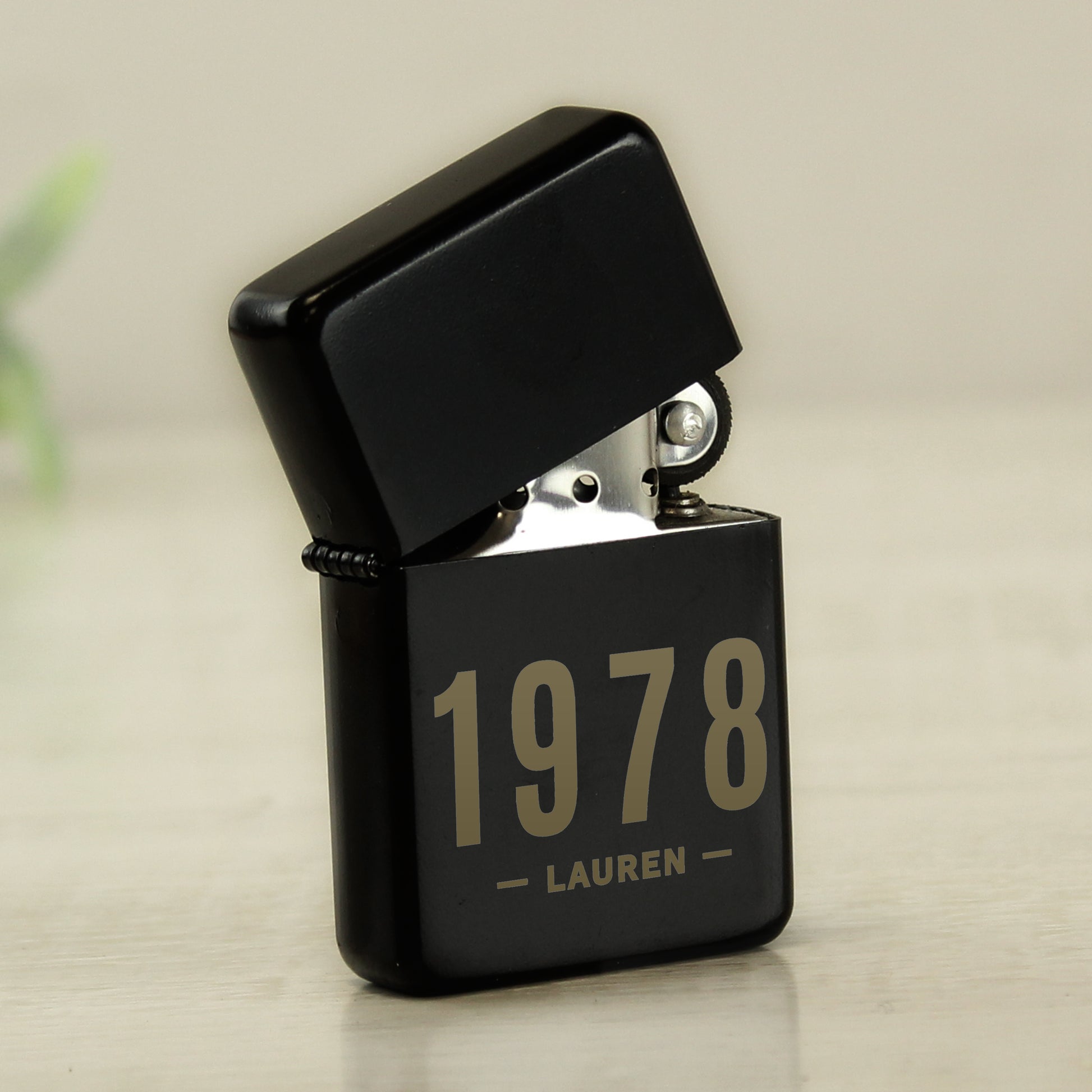 Personalised Date & Name Black Lighter - image 6