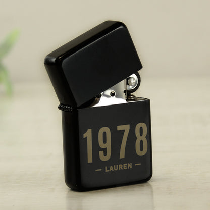 Personalised Date & Name Black Lighter - image 6