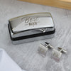 Personalised Best Man Wedding Cufflinks Box Set – Engraved Thank You Gift