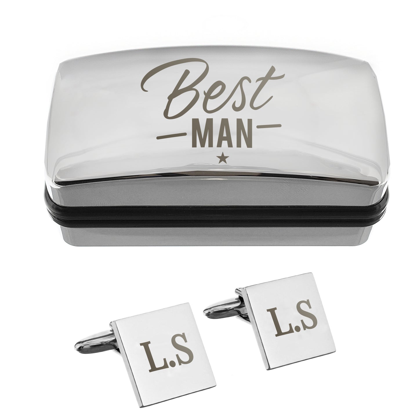 Personalised Best Man Wedding Cufflinks Box Set – Engraved Thank You Gift - image 3