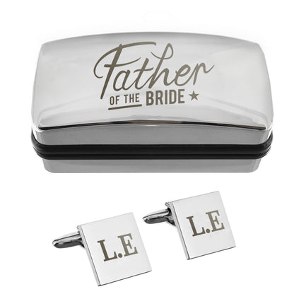 Personalised Father of the Bride Wedding Cufflinks Box Set – Engraved Wedding Gift - image 3