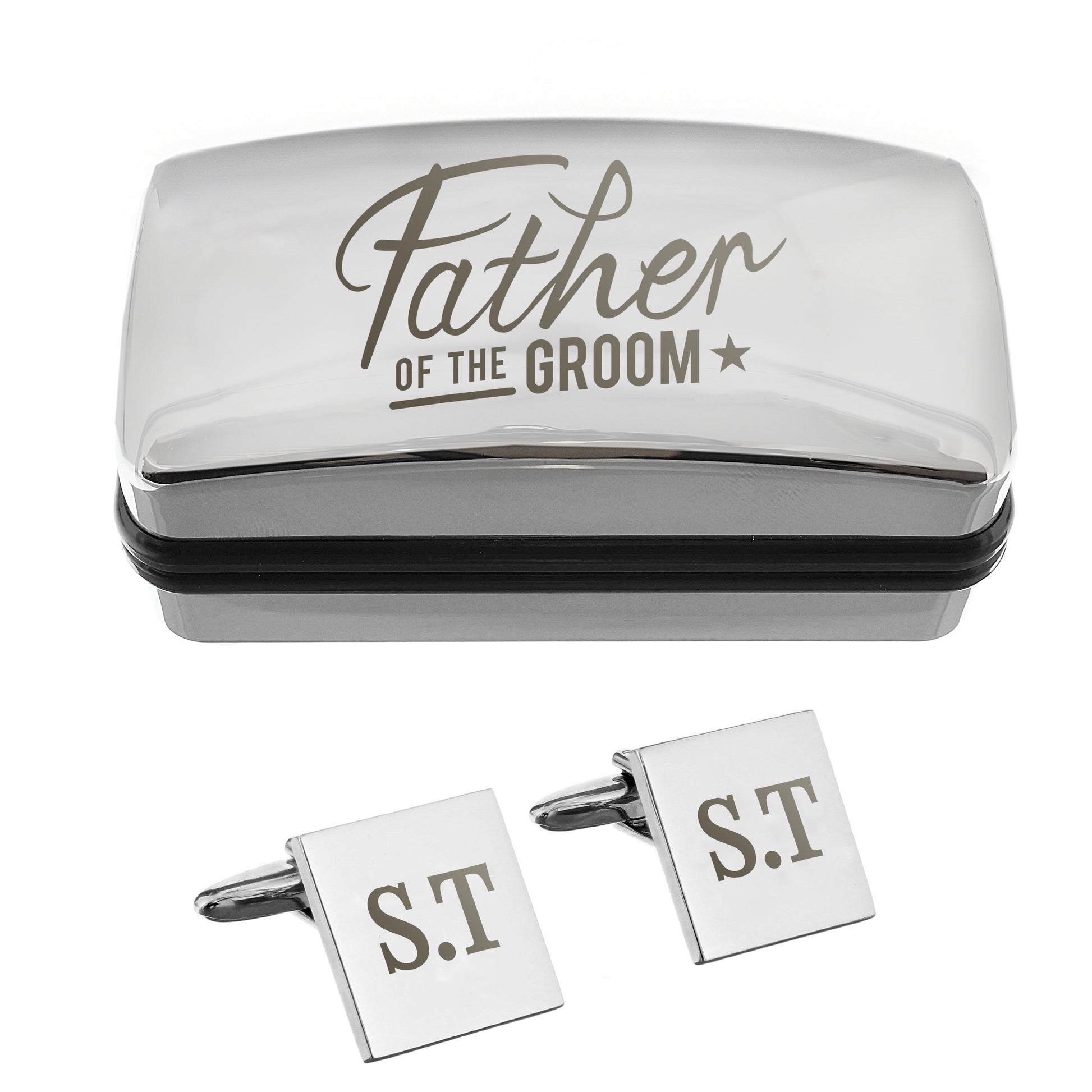 Personalised Father of the Groom Wedding Cufflinks Box Set – Engraved Wedding Gift - image 3