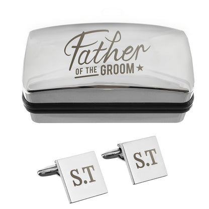 Personalised Father of the Groom Wedding Cufflinks Box Set – Engraved Wedding Gift - image 3