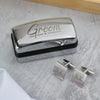 Personalised Groom Wedding Cufflinks Box Set – Engraved Wedding Day Gift