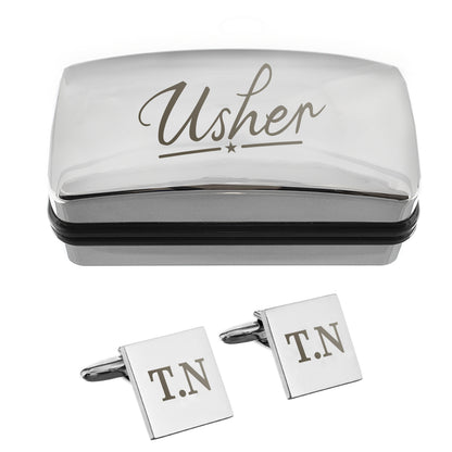 Personalised Usher Wedding Cufflinks Box Set – Engraved Thank You Gift - image 3