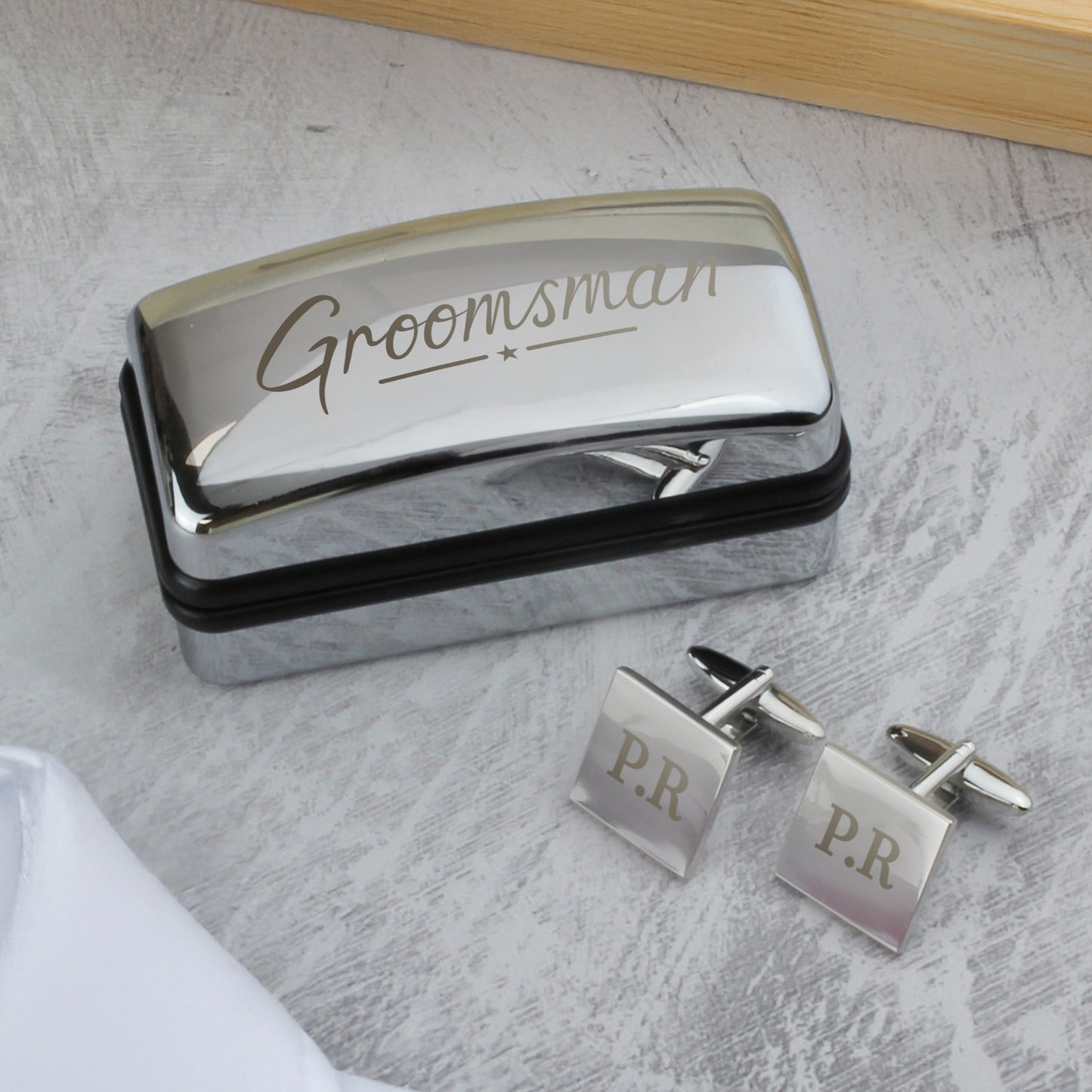 Personalised Groomsman Wedding Cufflinks and Box Set from Heartfelt Gifts