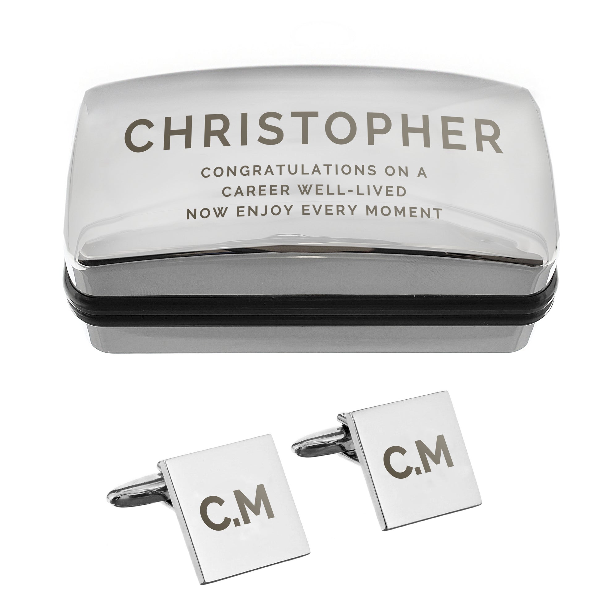 Personalised Initial Cufflinks and Bold Cufflink Box – Birthday Gift for Him - image 5